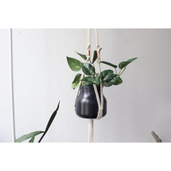 Macrame Plant Hanger Hanging Planter Cotton - Picture 2 of 3